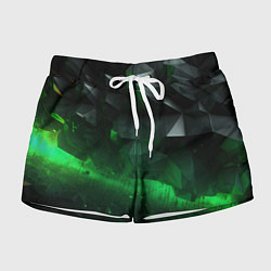 Женские шорты Асимметрия зеленого узора