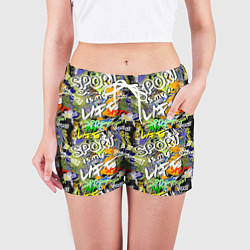 Шорты женские Sport is my life, цвет: 3D-принт — фото 2