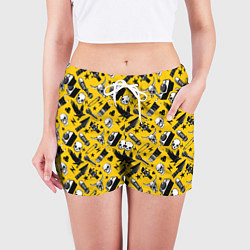 Шорты женские Музыкальный рокенрольный узор, цвет: 3D-принт — фото 2