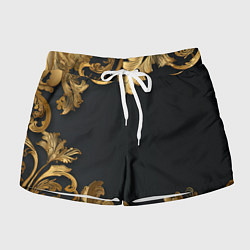 Женские шорты Золотистые узоры на черном