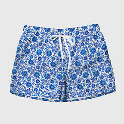 Шорты женские Гжель классика, цвет: 3D-принт
