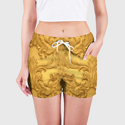 Шорты женские Золото объемные узоры, цвет: 3D-принт — фото 2
