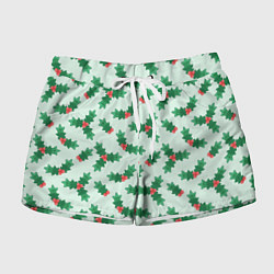 Шорты женские Рождественская омела, цвет: 3D-принт