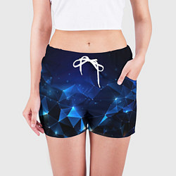 Шорты женские Синяя геометрическая абстракция, цвет: 3D-принт — фото 2