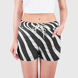 Шорты женские Зебровые линии, цвет: 3D-принт — фото 2