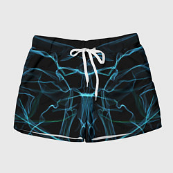 Шорты женские Мягкие абстрактные симметричные линии, цвет: 3D-принт