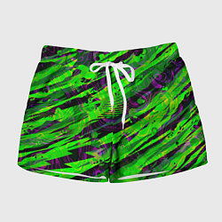 Женские шорты Зеленые узоры паттерны