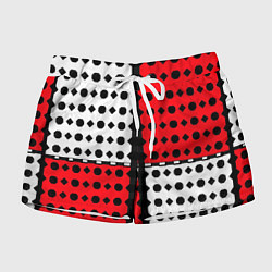 Женские шорты Красно белое полотно и фигуры