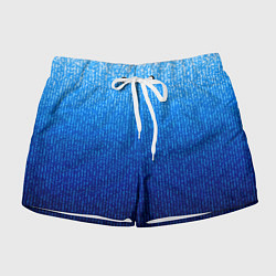 Шорты женские Сине-голубой в вертикальную полоску, цвет: 3D-принт
