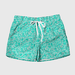 Женские шорты Абстрактный бирюзово-белый фон