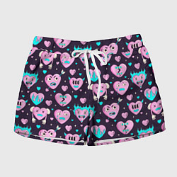 Женские шорты Паттерн с арт сердцами