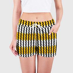 Шорты женские Вертикальные жёлто-белые полосы, цвет: 3D-принт — фото 2
