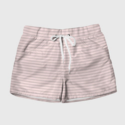 Шорты женские Бледный серо-розовый в полоску, цвет: 3D-принт