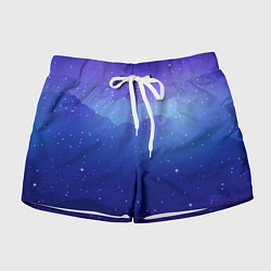 Женские шорты Синий космос и звезды