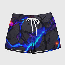 Женские шорты Темный синий неон из разлома плит