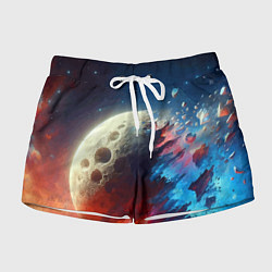 Шорты женские Разрыв космического тела - нейросеть, цвет: 3D-принт
