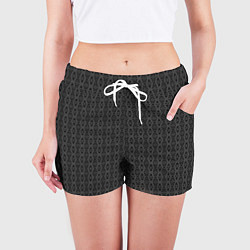 Шорты женские Тёмный чёрно-серый узорчатый, цвет: 3D-принт — фото 2