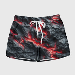 Женские шорты Раскаленная лава на горных камнях