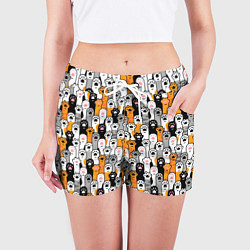 Шорты женские Кошачьи лапы, цвет: 3D-принт — фото 2