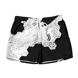 Шорты женские Juventus hexagon black sport, цвет: 3D-принт