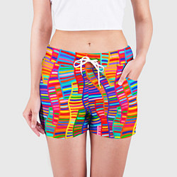 Шорты женские Абстрактная полноцветная живопись, цвет: 3D-принт — фото 2
