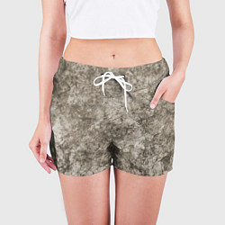 Шорты женские Абстракция - серый грязный гранж, цвет: 3D-принт — фото 2