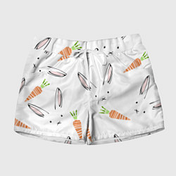 Шорты женские Морковный зая, цвет: 3D-принт