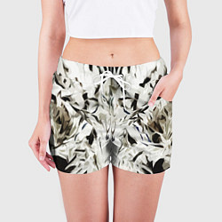 Шорты женские Black and white abstraction, цвет: 3D-принт — фото 2