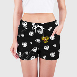 Шорты женские Герб РФ паттерн, цвет: 3D-принт — фото 2