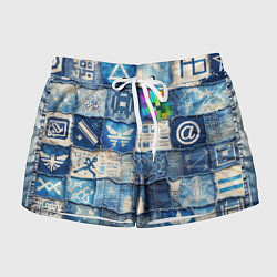 Шорты женские Пэчворк с игровыми значками, цвет: 3D-принт