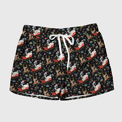 Женские шорты Рик и Морти сани с оленем - Christmas