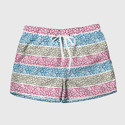 Женские шорты Горизонтальные разноцветные полосы с тигровым узор