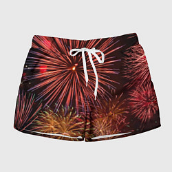Шорты женские Яркий красочный фейерверк, цвет: 3D-принт
