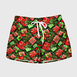 Женские шорты Новогодние подарки в коробках