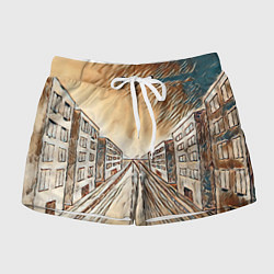 Шорты женские Перспектива мегаполиса, цвет: 3D-принт