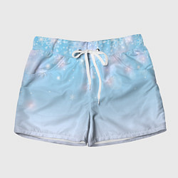 Шорты женские Зимний градиент со снежинками, цвет: 3D-принт