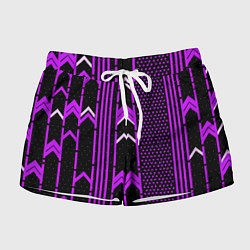 Женские шорты Фиолетовые обои на чёрном фоне