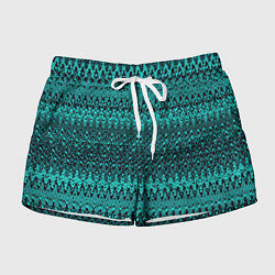 Шорты женские Бирюзовый узоры, цвет: 3D-принт