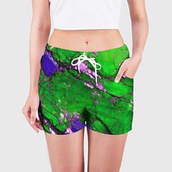 Шорты женские A purple mineral in a green stone, цвет: 3D-принт — фото 2