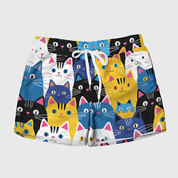 Женские шорты Много цветных котиков