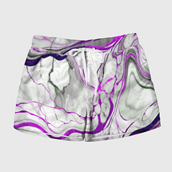 Женские шорты Фиолетово-белый мрамор