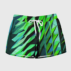 Женские шорты Чёрно-зелёная абстракция