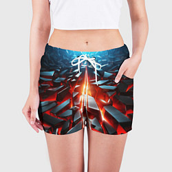 Шорты женские Черные слитки над лавой, цвет: 3D-принт — фото 2