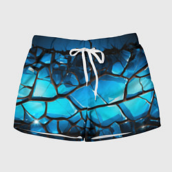 Женские шорты Синяя текстура объемных плит