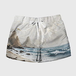 Шорты женские Нежный морской пейзаж, цвет: 3D-принт