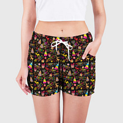 Шорты женские Merry Christmas - New Year, цвет: 3D-принт — фото 2