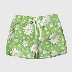 Шорты женские Ромашки бумажные, цвет: 3D-принт