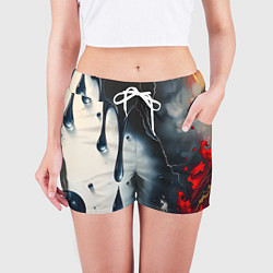 Шорты женские Сюрреалистичная абстракция с каплями, цвет: 3D-принт — фото 2