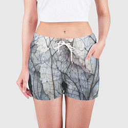 Шорты женские Прожилки листьев, цвет: 3D-принт — фото 2