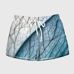 Шорты женские Листья с прожилками, цвет: 3D-принт